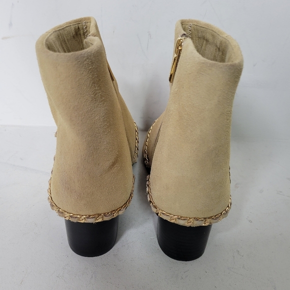 KARL LAGERFELD PARIS CASSIE SAND SUEDE ZIP Ankle BOOTIE Size 9.5 M Western - Picture 5 of 7